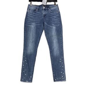 Dear John Skinny Crop Pearl Detail Jeans Size 28 NEW